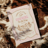 Pink Stripe Cowgirl Baby Shower Invitation 招待状