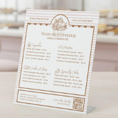 Pink Stripe Cupcake Pastry Bakery Menu Price List 台座サイン