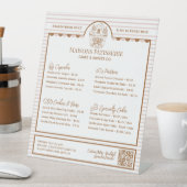 Pink Stripe Cupcake Shop Bakery Menu Price List 台座サイン (インサイチュ)