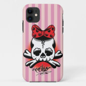 Pink Stripe Dokuro-Chan Case-Mate iPhoneケース (裏面)