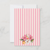 Pink Stripe Floral Baby Shower Thank You card サンキューカード (裏面)