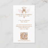 Pink Stripe Floral Baking Pastry Piping Bag Bakery 名刺 (裏面)