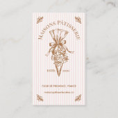 Pink Stripe Floral Baking Pastry Piping Bag Bakery 名刺 (正面)