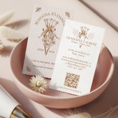 Pink Stripe Floral Baking Pastry Piping Bag Bakery 名刺