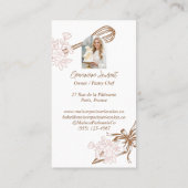 Pink Stripe Floral Baking Utensils Pastry Bakery  名刺 (裏面)