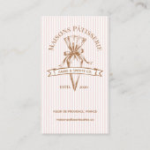 Pink Stripe Floral Baking Utensils Pastry Bakery  名刺 (正面)