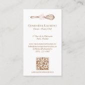 Pink Stripe Floral Whisk Baking Utensil Bakery 名刺 (裏面)