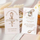 Pink Stripe Floral Whisk Pastry Cakes Bakery Chef 名刺