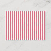 Pink Stripe Girly Adore Book Request Baby Shower  エンクロージャーカード (裏面)