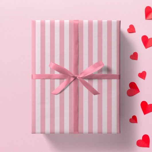 Pink Stripe Girly Striped Preppy Girl Minimalist ラッピングペーパー