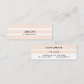 Pink Stripe Pattern Discountモダンな最小主義のLt スキニー名刺 (正面/裏面)