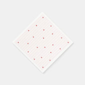 Pink Stripe Red Heart Little Sweetheart Birthday スタンダードカクテルナプキン (角)