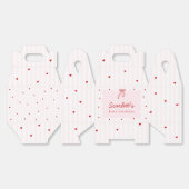 Pink Stripe Red Heart Little Sweetheart Birthday フェイバーボックス (見開き)