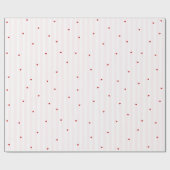 Pink Stripe Red Heart Little Sweetheart Valentine ラッピングペーパー (フラット)