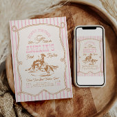 Pink Stripe Rope Rodeo Invitation 招待状