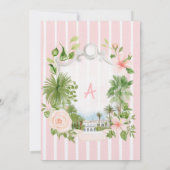 Pink Stripe Shells & Wedding Bells Bridal Shower 招待状 (裏面)