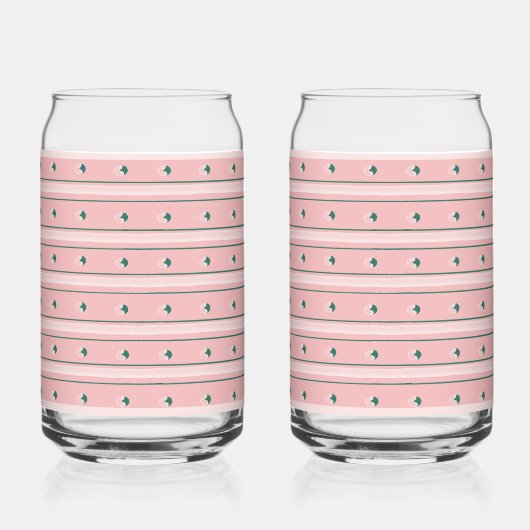 Pink Stripe Soda Glass ガラス缶 (正面)