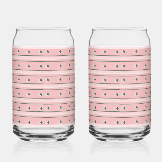 Pink Stripe Soda Glass ガラス缶 (右)