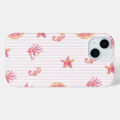 Pink Stripe Summer Marine Pattern Case-Mate iPhoneケース (裏面 (横))