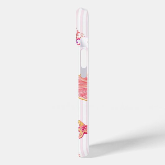 Pink Stripe Summer Marine Pattern Case-Mate iPhoneケース (裏面 / 左)