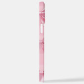 Pink Striped Bow Coquette Aesthetic Cute Girly  iPhoneケース (右側面)