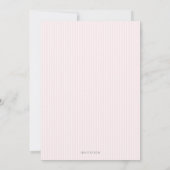 Pink striped coast shell baptism Invitation 招待状 (裏面)