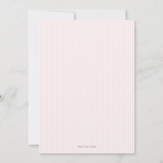 Pink striped coast shell baptism Invitation 招待状 (裏面)