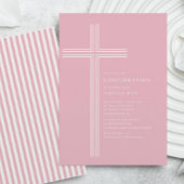 Pink Striped Confirmation Invitation 招待状