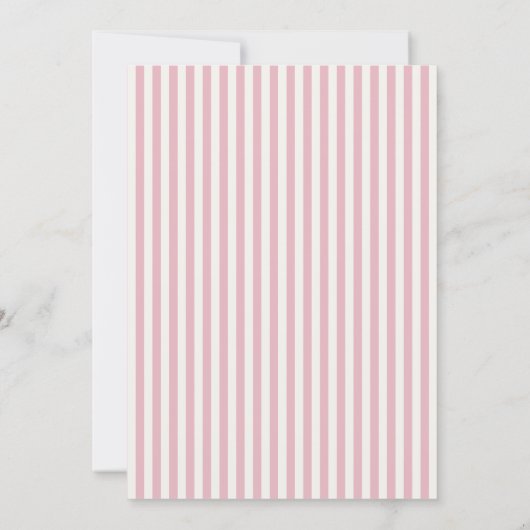 Pink Striped Confirmation Invitation 招待状 (裏面)