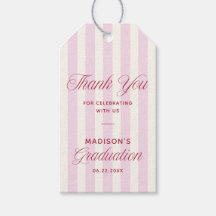 Pink Striped Preppy Graduation