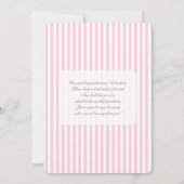 Pink Stripes Baby Shower girl Invitation 招待状 (裏面)