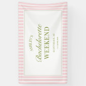Pink Stripes Bachelorette Party Banner 横断幕 (縦)