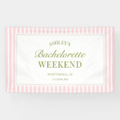 Pink Stripes Bachelorette Party Banner 横断幕 (横)