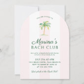 Pink Stripes Beach Bach Club Bridal Shower Arch 招待状 (正面)