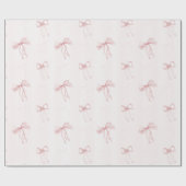 Pink Stripes Bows Birthday ラッピングペーパー (フラット)
