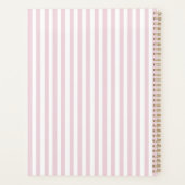 Pink Stripes, Elegant Monogrammed Planner プランナー手帳 (裏面)
