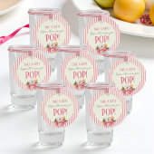 Pink Stripes Floral "Take A Shot Before She Pops!" フェイバータグ