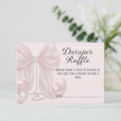 Pink Stripes Girl Baby Shower Diaper Raffle エンクロージャーカード (スタンド正面)
