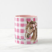 Pink Stripes Horse Bow マグカップ (中央)