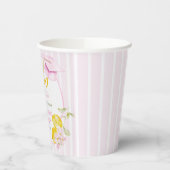 Pink Stripes Lemons and Flowers Grad Paper Cups 紙コップ (左)