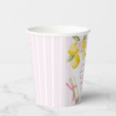 Pink Stripes Lemons and Flowers Grad Paper Cups 紙コップ (右)