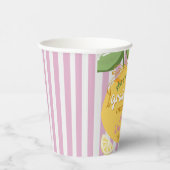 Pink Stripes Lemons Yellow bow Grad Paper Cups 紙コップ (右)