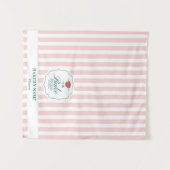 Pink Stripes Logo Table Pop Up Shop Vendor Runner タペストリー (正面(横))