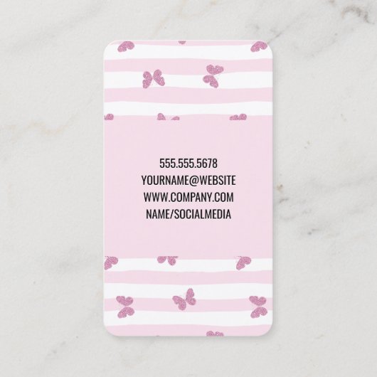 Pink Stripes | Makeup Foundation Powder 名刺 (裏面)