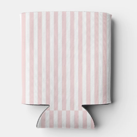 Pink Stripes Pattern Monogram Nautical Sailing 缶クーラー (裏面)