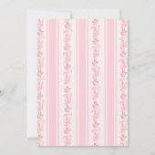 Pink stripes retro bow border elegant baby shower 招待状 (裏面)