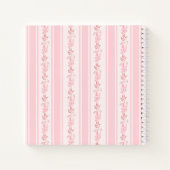 Pink stripes retro elegant baby shower guest book ノートブック (裏面)