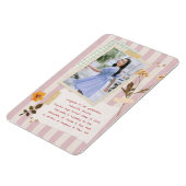 Pink Stripes Scrapbook Style Graduation Photo マグネット (左側)