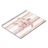Pink Stripes Sea Turtle ノートブック (左側)