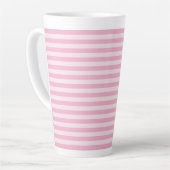Pink Stripes Seamless Pattern カフェラテマグ (左アングル)